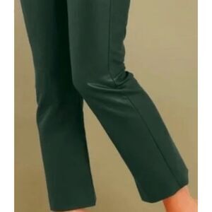 Tuckernuck Ashford Green Faux Leather Side Zip Crop Pants Extra Large